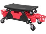 Sgabello Da Officina Fortuna Lai Con Rotelle, Seduta Rimovibile, Ripiano, Cassetto, Altezza 33 Cm. Sgabello Con Rotelle Con Portata Fino A 135 Kg. Sgabello Da Lavoro. Seduta Con Rotelle. Seduta Da Officina Per Officina. Rosso.