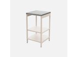 Mobile Da Esterno In Acciaio Con 2 Ripiani, 49Cm, Beige