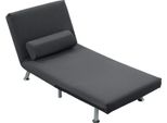 Fortuna Lai Poltrona Reclinabile Con Funzione Letto, Poltrona Relax Pieghevole In Velluto, Schienale Regolabile, 75 X 70 X 75 Cm, Grigio Scuro