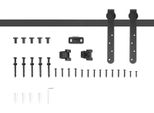 Fortuna Lai Set Di Ferramenta Per Porte Scorrevoli 180 Cm Set Completo Con Binari, Rotelle, Dispositivi Anti-Scatto Acciaio Al Carbonio