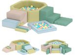 Fortuna Lai Set Di 15 Mattoncini Morbidi, 200 Palline Di Plastica, Piscina Di Palline Per Bambini Piccoli, Per Interni, Schiuma, Colorato