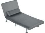 Fortuna Lai Poltrona Reclinabile Con Funzione Letto, Poltrona Relax Pieghevole In Velluto, Schienale Regolabile, 75 X 70 X 75 Cm, Grigio