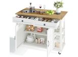 Fortuna Lai Carrello Da Cucina Multifunzionale Con Piano Di Lavoro Ribaltabile, Espandibile 120×65 Cm, 2 Cassetti, Ampio Spazio Di Stoccaggio, Su Ruote – Elegante Carrello Di Servizio Per Cucina, Sala Da Pranzo E Soggiorno