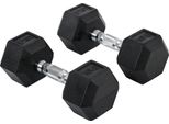 Fortuna Lai Manubri Esagonali Set Da 2 2X10Kg Ghisa Rivestimento In Gomma Nero