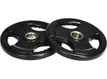 Fortuna Lai Set Di 2 Dischi Per Bilanciere Tri-Grip 2 X 10 Kg Dischi Olimpici Gommati Che Proteggono Il Pavimento Foro Da 5 Cm Tre Impugnature Per L'allenamento Della Forza