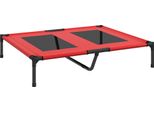Fortuna Lai Letto Rialzato Per Cani Letto Per Animali Domestici 92X76X18 Cm Lettino Per Cani Da Esterno Traspirante Per Cani Di Grossa Taglia Camping Oxford Rosso