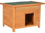 Fortuna Lai Cuccia Per Cani Da Esterno, Cuccia In Legno Con Tetto Apribile In Asfalto, Cuccia Impermeabile Con Fondo Rialzato Per Cani Di Piccola Taglia, Gialla, 82 X 58 X 58 Cm