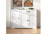 Fortuna Lai Credenza Moderna Ed Elegante Con 3 Ante E Un Cassetto, Mobile Da Buffet Per Sala Da Pranzo, Soggiorno E Ingresso (Bianco)