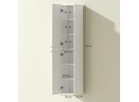 Fortuna Lai Armadio Da Bagno A Parete, Superficie Laccata, 6 Ripiani, Mdf, Bianco