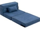 Fortuna Lai Poltrona Letto 3 In 1, Divano Letto Pieghevole Con Funzione Letto, Cuscino Lombare, Poltrona Relax In Flanella, Chaise Longue Per Soggiorno, Blu Scuro