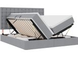 Vidaxl Letto Contenitore Con Materasso Grigio Chiaro 200 X 200 Cm In Pelle Finta