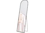 Specchio A Figura Intera Fortuna Lai 169 X 49 Cm Specchio A Figura Intera Curvo Con Vetro Infrangibile E Cornice In Alluminio, Specchio Da Appoggio, Specchio Per Soggiorno, Camera Da Letto, Corridoio, Nero