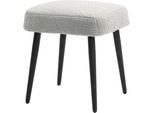 Fortuna Lai Poggiapiedi Poggiapiedi Quadrato Con Effetto Cashmere, Poggiapiedi Con Gambe In Acciaio, Ideale Per Soggiorno E Camera Da Letto, Grigio Chiaro