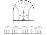 Fortuna Lai Recinzione Da Giardino In Acciaio 300 Cm X 70 Cm Di Altezza Set Recinzione Decorativa A Griglia Elementi Di Recinzione Recinzione Paesaggistica Arco Superiore Recinzione Per Cani Recinzione Per Cani Da Giardino Aiuole Barriera Per Animali Esterni Nero