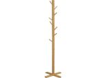 Fortuna Lai Appendiabiti In Bambù Con 8 Ganci, Appendiabiti Per Corridoio E Camera Da Letto, 49,5X49,5X178 Cm, Elegante E Funzionale