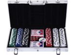 Set Da Poker Fortuna Lai Con 300 Fiches, 2 Mazzi Di Carte E 5 Dadi In Valigetta Di Alluminio, Ideale Per Le Serate Al Casinò, 38X20,5X6,5 Cm