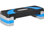 Fortuna Lai Stepper Aerobic Regolabile In Altezza Con 3 Livelli (10/15/20 Cm), Attrezzo Ginnico Per Uso Domestico, Fino A 150 Kg, Azzurro, 80X31X10-20 Cm