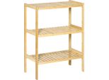 Fortuna Lai Scaffale Da Bagno Scaffale A 3 Ripiani Scaffale In Bambù Scaffale Da Cucina Per Bagno, Cucina, Soggiorno, Corridoio Naturale 62 X 33 X 80 Cm