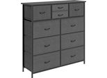 Fortuna Lai Comò Armadio Contenitore Con 10 Cassetti Pieghevoli In Tessuto Moderno Sideboard Per Soggiorno E Camera Da Letto In Acciaio Nero
