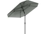 Ombrellone Fortuna Lai Ø233 Cm, Ombrellone Con Funzione Pieghevole, Ottagonale Ombrellone Da Balcone Ombrellone Da Spiaggia Resistente Al Vento Stabile Ombrellone Da Mercato Ombrellone A Manovella Protezione Solare Per Spiaggia, Balcone, Terrazza, Giardino, Grigio Scuro