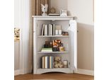 Fortuna Lai Armadio Angolare Bianco Per Bagno – Armadio Triangolare Indipendente A 2 Ante Con 3 Ripiani, Pannello Mdf Di Alta Qualità Con Superficie Laccata, Salvaspazio Per Bagno, Cucina, Soggiorno (61,5 X 90 Cm)