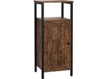 Fortuna Lai Tavolino, Tavolino Da Salotto In Design Industriale, Tavolino Da Caffè Con Ripiano Regolabile, Per Soggiorno, Camera Da Letto, 34 X 30 X 80 Cm, Marrone Rustico