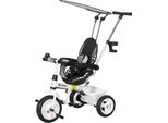Fortuna Lai Triciclo Per Bambini 6 In 1 Con Barra Di Spinta, Tettuccio, Cintura Di Sicurezza, Cestino Portaoggetti, Per Bambini Da 1 A 5 Anni, Bianco