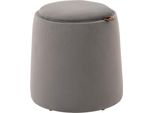 Fortuna Lai Pouf 2 In 1 Pouf Rotondo Con Spazio Contenitivo E Coperchio Rimovibile In Velluto Grigio Scuro