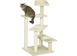 Fortuna Lai Tiragraffi 100 Cm Torre Per Gatti Con Pali In Sisal, Ampia Piattaforma, Tiragraffi A Più Livelli, Albero Per Arrampicarsi, Per Gatti Di Piccola E Media Taglia, Beige