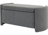 Panca Fortuna Lai, Panca Letto Con Contenitore, Panca Imbottita Con Coperchio, Effetto Velluto, Panca Contenitore, Panca Contenitore Per Soggiorno, Camera Da Letto, Grigio, 105 X 44 X 45,5 Cm