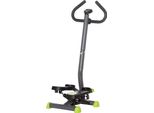 Fortuna Lai Cyclette Stepper Fitness Swing Stepper Con Display Lcd E Maniglie Fino A 100 Kg, Acciaio Abs, Grigio E Verde, Compatto 55 X 44 X 108 Cm