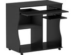 Fortuna Lai Scrivania Per Computer Scrivania Con Rotelle Scrivania Da Ufficio Con Ripiano Per Tastiera, Ripiano, Tavolo Per Pc Nero 80 X 48 X 75 Cm
