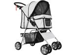 Fortuna Lai Carrello Per Cani Buggy Per Cani Argento Pet Stroller Jogger Rimorchio Facilmente Pieghevole Per Viaggi E Spostamenti