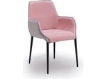Elegante Sedia Con Braccioli Rosa-Grigio Sedia In Tessuto Sedie Da Pranzo