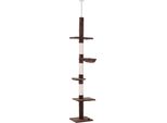 Fortuna Lai Tiragraffi Alto Fino Al Soffitto, Regolabile In Altezza, Stabile Tiragraffi Con Colonne In Sisal, Tiragraffi Per Gatti, Marrone, 40 X 34 X 230-260 Cm