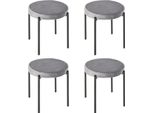 Fortuna Lai Set Di 4 Sgabelli Da Sala Da Pranzo Impilabili Sedia Da Cucina Con Seduta Imbottita In Velluto, Metallo Grigio, Ideale Per Cucina E Sala Da Pranzo 41,5 X 41,5 X 46 Cm | .De