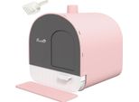 Fortuna Lai Lettiera Con Coperchio, Paletta, Tappetino Antisporco, Plastica, Rosa/Nero