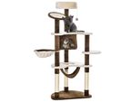 Fortuna Lai Tiragraffi Xxl Albero Tiragraffi 153H Cm Con Cuccia Per Gatti Amaca Albero Tiragraffi Per Gatti Peluche Marrone Per Il Gioco E Il Relax
