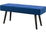 Panca Imbottita Fortuna Lai Panca Letto, Panca Da Ingresso Con Motivo A X, Effetto Velluto, Portata Massima 120 Kg, Per Camera Da Letto, 100 X 36 X 45 Cm, Blu