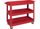 Carrello Portautensili Fortuna Lai A 3 Ripiani, 4 Ruote, Acciaio, 83L X 35,3P X 76A Cm, Rosso