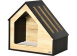 Fortuna Lai Cuccia Per Cani In Legno Accogliente Cuccia Per Gatti E Cani Da Interno Con Cuscino, Per Cani Di Piccola Taglia Fino A 8 Kg, 60X40X59,2 Cm