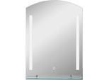 Specchio Da Bagno Fortuna Lai Con Illuminazione, Specchio Da Parete Con 3 Colori Di Luce, Specchio Illuminato IP44 Con Interruttore Touch, Funzione Memoria, Specchio Da Bagno In Alluminio, 50 X 70 Cm