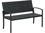 Panchina Da Giardino Fortuna Lai In Polyrattan A 2 Posti Con Telaio In Acciaio E Intreccio Nero L122 X P60 X H87 Cm Per Giardino E Terrazza