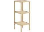 Fortuna Lai Scaffale Da Bagno, Scaffale Da Bagno A 3 Ripiani, Scaffale In Bambù, Con Piedini Imbottiti, Per Bagno, Soggiorno, Cucina, 33 X 31 X 78 Cm, Legno Naturale