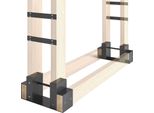 Fortuna Lai Set Di 2 Scaffali Per Legna Da Ardere Per Interni 33,5 X 10 X 15,5 Cm Scaffale Per Legna Da Ardere Con Lunghezza Regolabile Metallo Nero