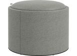 Fortuna Lai Pouf Pouf Rotondo Pouf Imbottito Con Vano Contenitore E Coperchio Ribaltabile In Grigio Effetto Lino Ø56 X 42 Cm Per Soggiorno Camera Da Letto