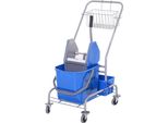 Fortuna Lai Carrello Per La Pulizia Carrello Per La Pulizia Secchio Con Ruote Secchio Per La Pulizia 25 Litri Carrello Con Strizzatore, Gancio Per Mocio Carrello Per La Pulizia Domestica Con 4 Ruote Blu
