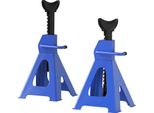 Fortuna Lai Cavalletto Di Sostegno 3 Tonnellate Di Carico 2 Pezzi Cavalletto Di Sostegno Con Perno Di Sicurezza 13 Livelli Regolabile In Altezza Da 385 Mm A 600 Mm Cavalletti Di Sostegno Martinetto Per Auto Supporto Per Officina Garage Blu