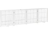 Fortuna Lai Barriera Di Sicurezza In Legno, Barriera Per Cani, Barriera Di Protezione, Barriera Per Cani, Porta Di Sicurezza, Acciaio, Bianco, 305 X 35,5 X 82 Cm