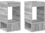 Vidaxl Tavolino 2 Pezzi Sonoma Grigio 30 X 30 X 56 Cm Materiale Ligneo